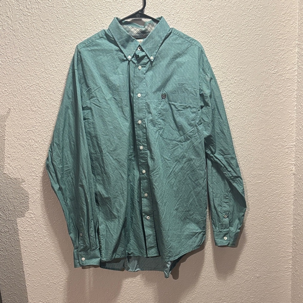 Cinch Men's Aqua Casual Button Down Shirt